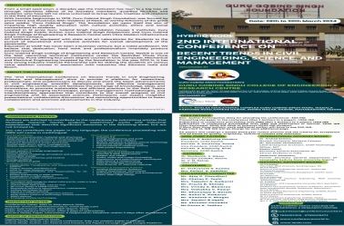 International Conference on Recent Trends in Civil Engineering, Science and Management